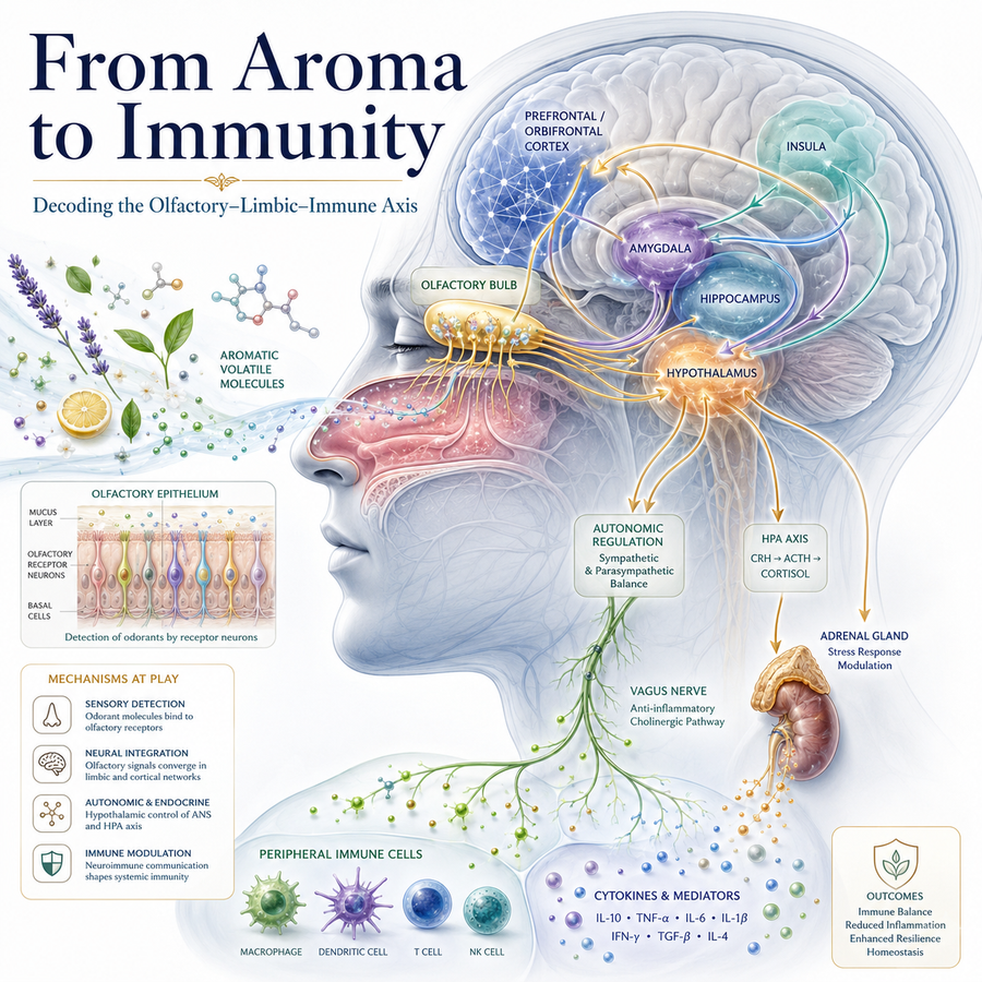 From Aroma to Immunity: Decoding the Olfactory–Limbic–Neuroimmune Axis