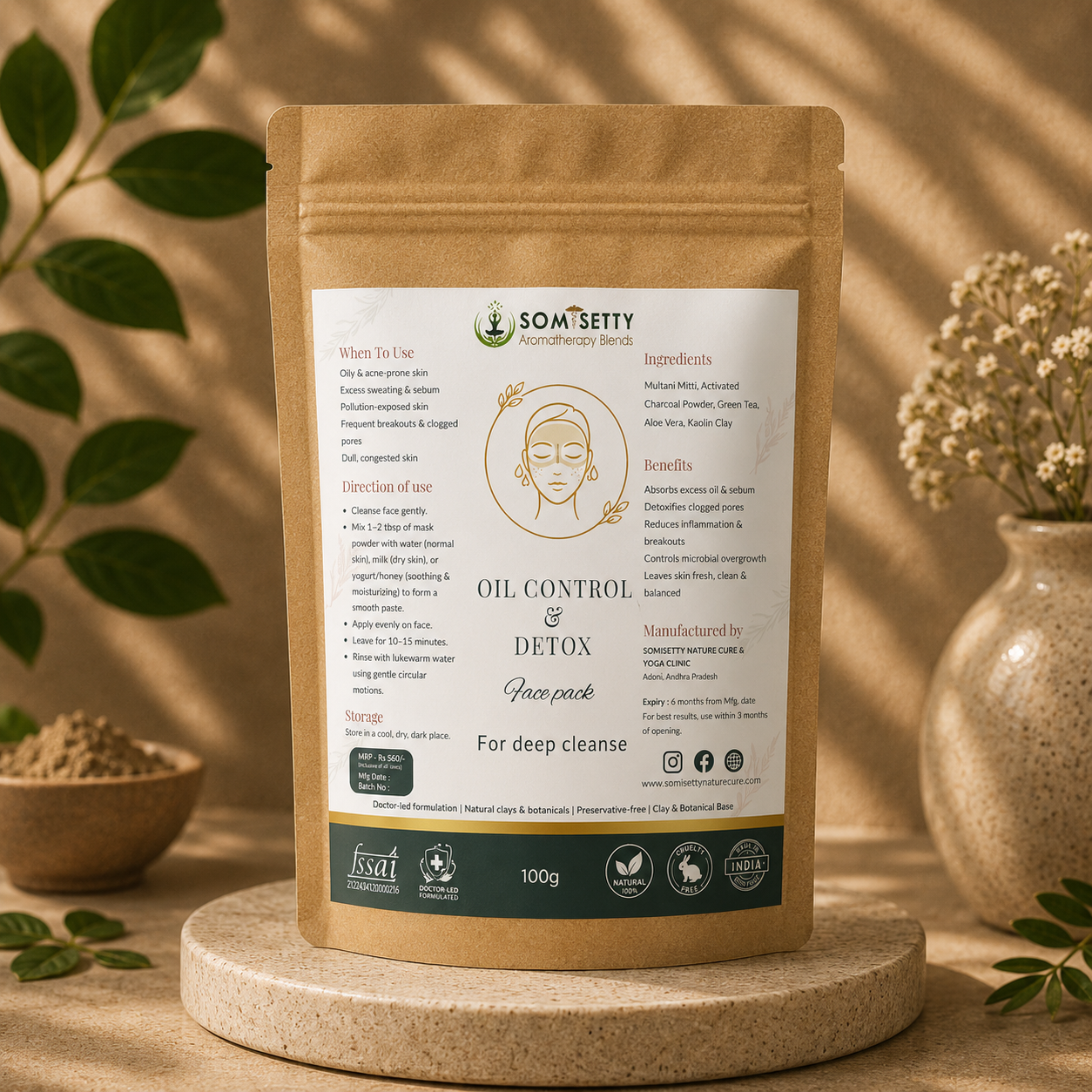 OIL CONTROL & DETOX FACE PACK (100g)